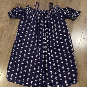 Gymboree Navy Blue Dress with Palmtrees